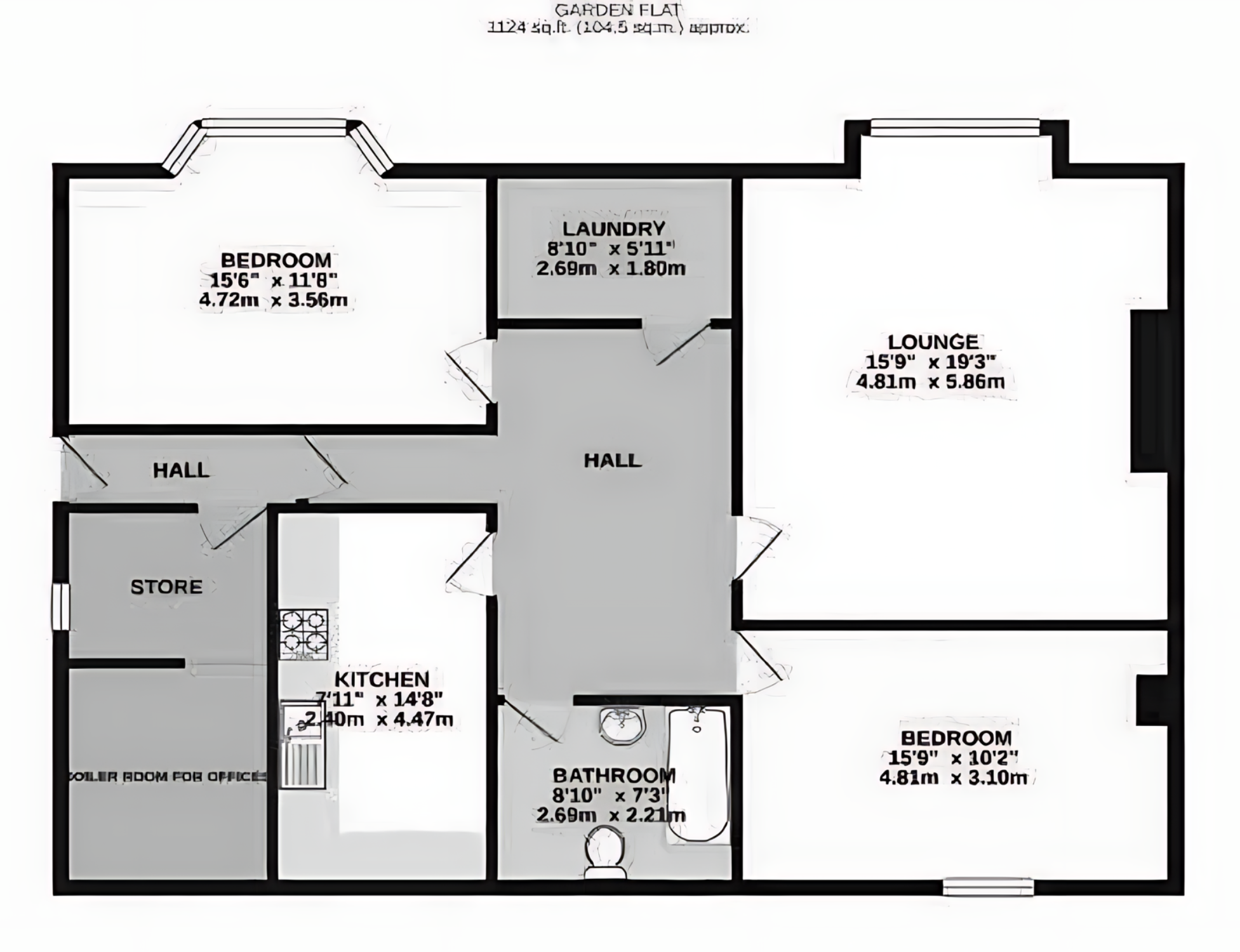 Belgrave House — Garden Flat floor plan